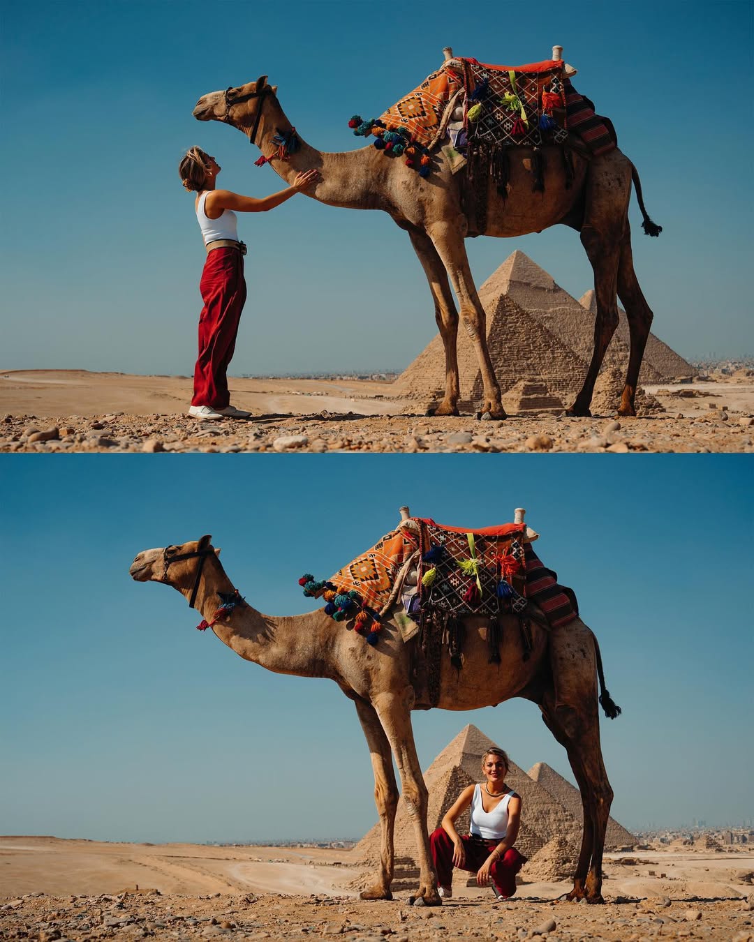 Ensaio fotográfico nas pirâmides 🇪🇬 Todo lugar turístico está sempre lotado e fica difícil reg